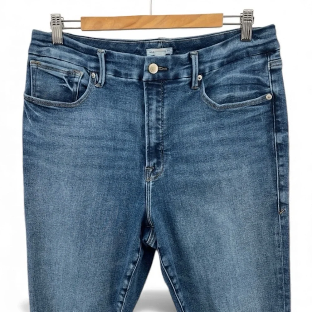 Good‎ American Good Legs Stovepipe Distressed Jeans GLC1380T BLUE673 Size 15